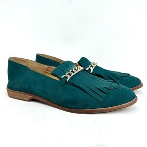 Franco Sarto Augustine Women's Loafer Green Velour Suede